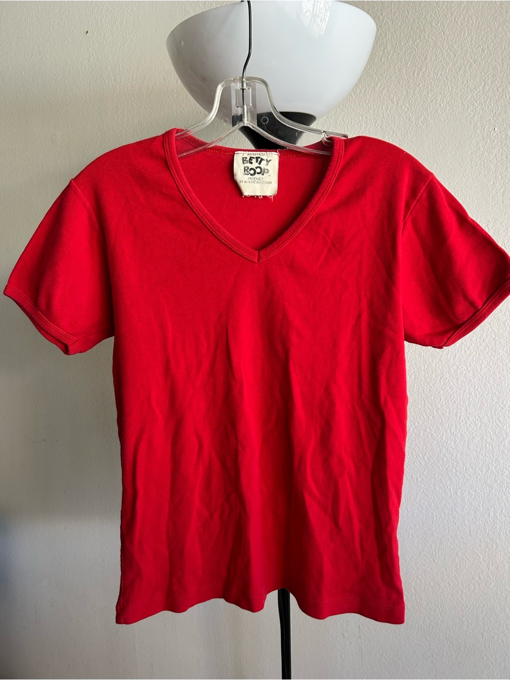 Vintage original Betty Boop Bright Red Crewneck Tee with Logo Tag